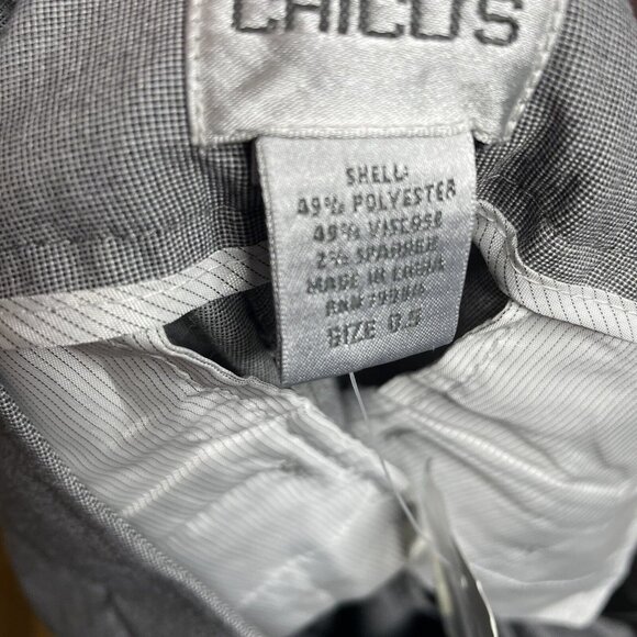 Chico's .5 Ultimate Fit Black Check Cuffed Trouser Capri Pants 30x24 US 6 New - Picture 5 of 5